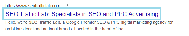 example of seotrafficlab's meta title for onpage seo blog
